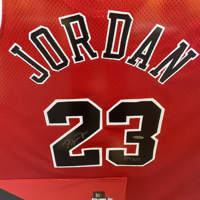 Michael Jordan Signed Mr. June Nike Pro Cut Chicago Bulls Framed Jersey UDA COA