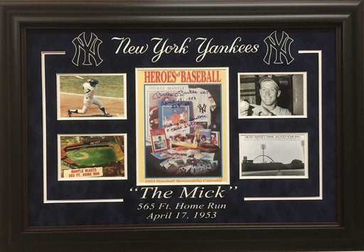 Extraordinary Mickey Mantle 565' Ft Home Run Signed Inscribed Display 1/1 JSA