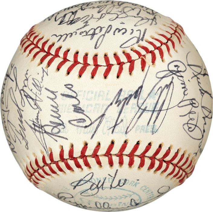 Beautiful Vintage 1975 Boston Red Sox Champs Team Signed Baseball PSA DNA & JSA