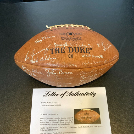 Beautiful 1955 Washington Redskins Team Signed Wilson The Duke Football PSA DNA