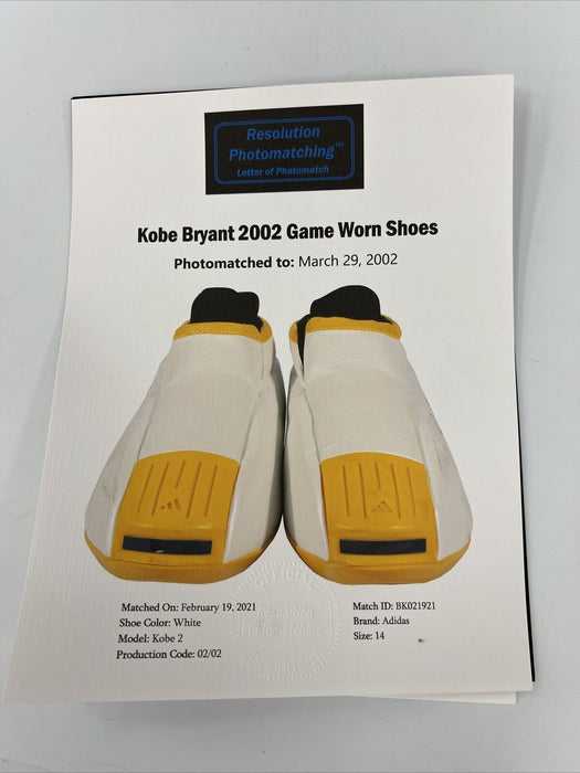 Kobe Bryant Game Used & Signed 2002 Sneakers Shoes Photomatched Beckett COA