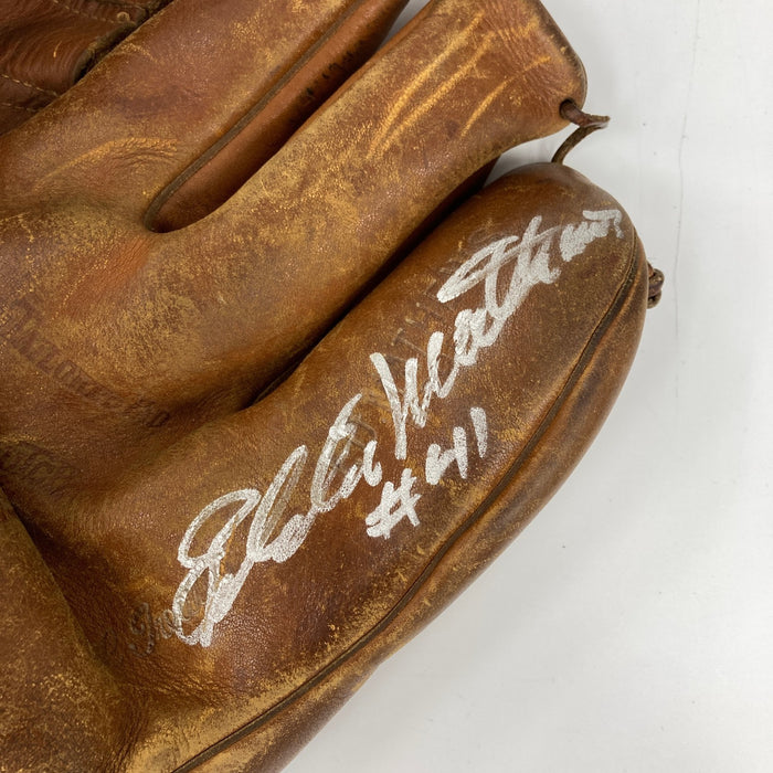 Eddie Mathews Signed 1950's Game Model Baseball Glove JSA COA