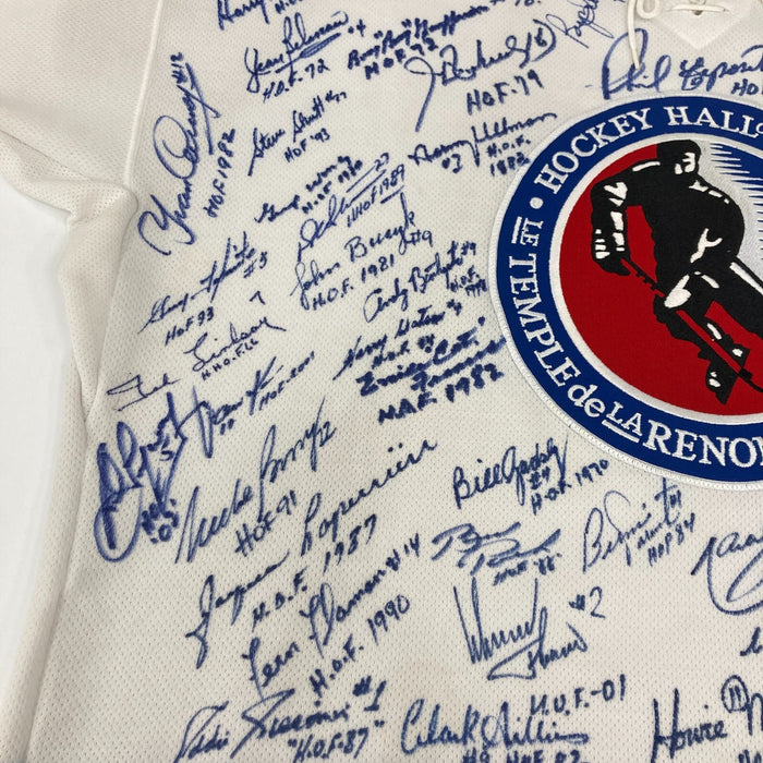 Incredible NHL Hockey Hall Of Fame Multi Signed Jersey 66 Signatures JSA COA