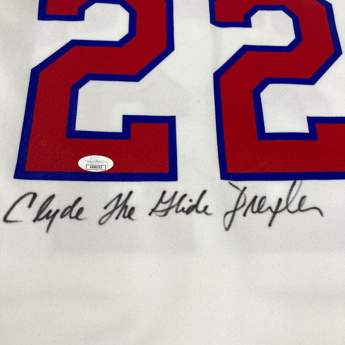 Clyde "The Glide" Drexler Signed 1983 High School Houston Cougars Jersey JSA COA