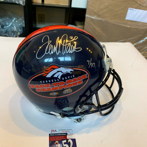 Terrell Davis Signed Denver Broncos Full Size Super Bowl Helmet JSA COA & UDA
