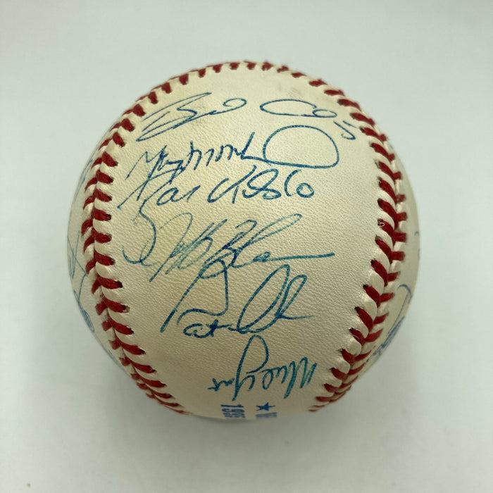 1995 Atlanta Braves World Series Champs Team Signed W.S. Baseball 27 Sig JSA COA