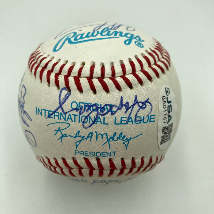 Derek Jeter Mariano Rivera Pre Rookie 1995 Columbus Clippers Signed Baseball JSA