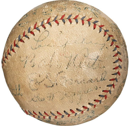 Babe Ruth & Lou Gehrig 1928 Yankees World Series Champs Team Signed Baseball PSA