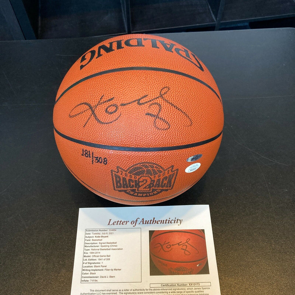 Kobe Bryant Signed 2000-01 Back To Back Official Game Basketball UDA & JSA COA