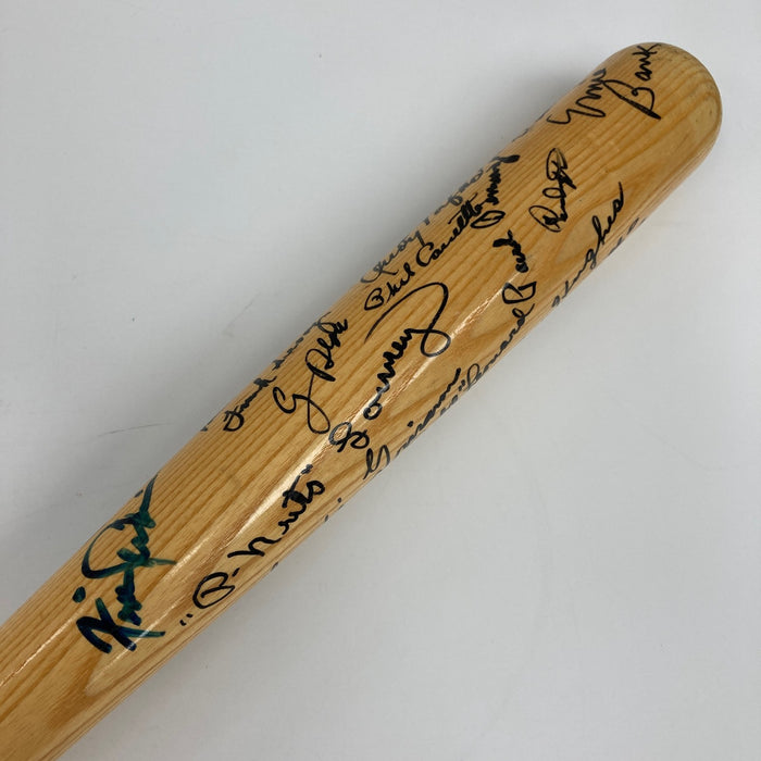 Chicago Cubs Hall Of Fame Legends Signed Baseball Bat 24 Sigs Ernie Banks JSA