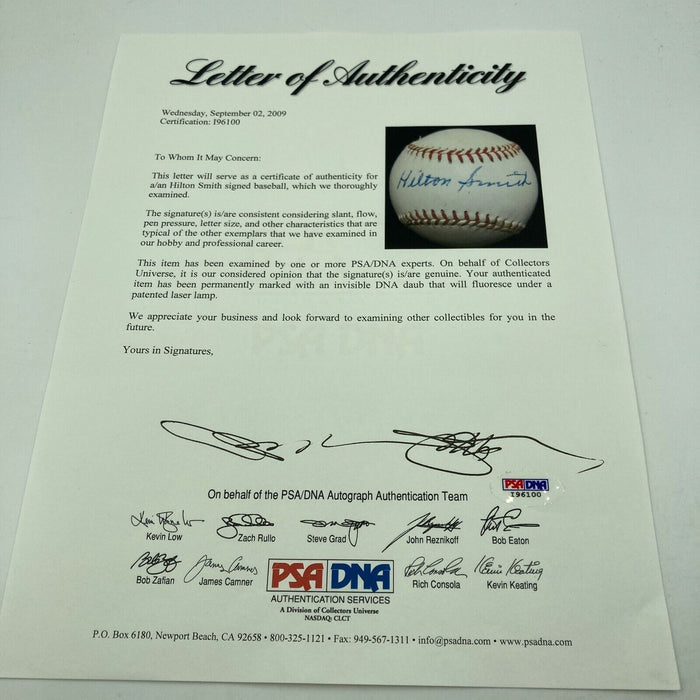 Beautiful Hilton Smith Single Signed Baseball With PSA DNA COA Negro League HOF