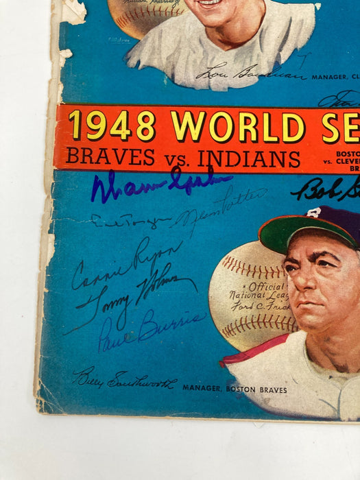 1948 Boston Braves Team Signed Vintage World Series Program JSA COA