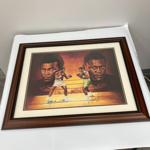 Muhammad Ali & Joe Frazier Signed Large 16x20 Ron Lewis Litho Photo PSA DNA COA