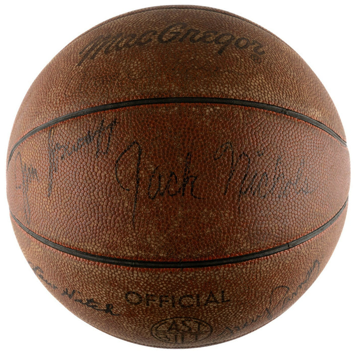1956-1957 Boston Celtics NBA Champs Team Signed Basketball Bill Russell PSA DNA