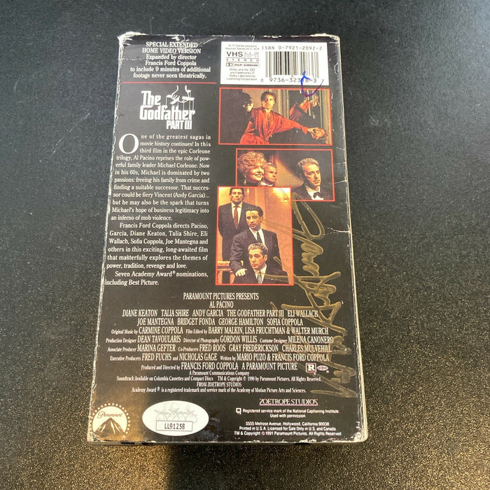 Al Pacino Cast Signed Autographed Original The Godfather VHS Movie With JSA COA