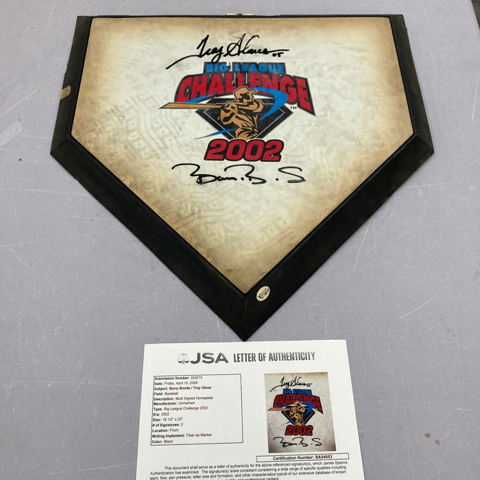 Barry Bonds Signed 2002 All Star Game Big League Challenge Home Plate JSA COA