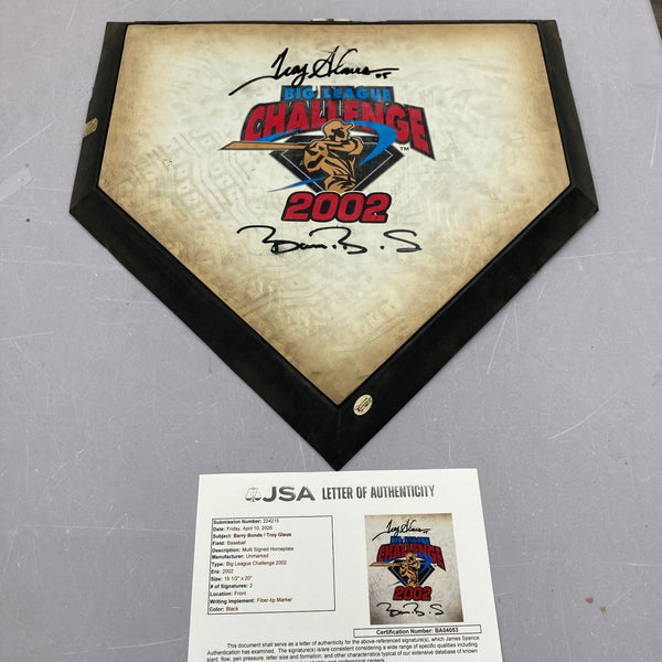 Barry Bonds Signed 2002 All Star Game Big League Challenge Home Plate JSA COA