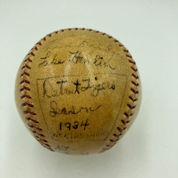1934 Detroit Tigers AL Champs Team Signed Baseball Hank Greenberg JSA COA