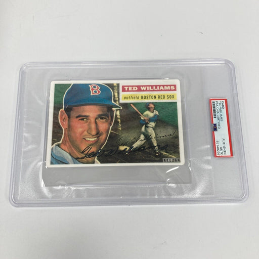 Beautiful 1956 Topps Ted Williams Signed Large Porcelain Card PSA DNA COA