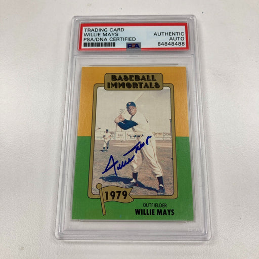 1980 Baseball Immortals Willie Mays Signed Autographed Baseball Card PSA DNA