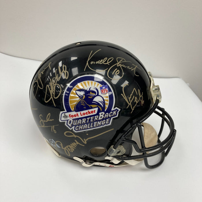 Dan Marino Steve Young Steve McNair Quarterback Challenge Signed Helmet JSA COA