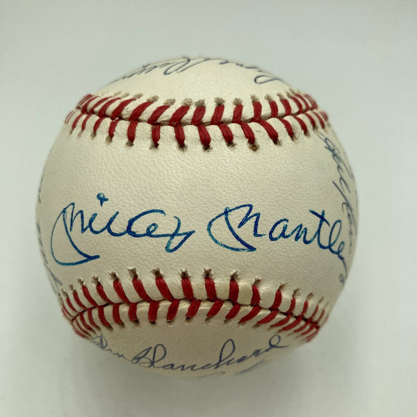 1961 New York Yankees World Series Champs Team Signed Baseball Mickey Mantle JSA