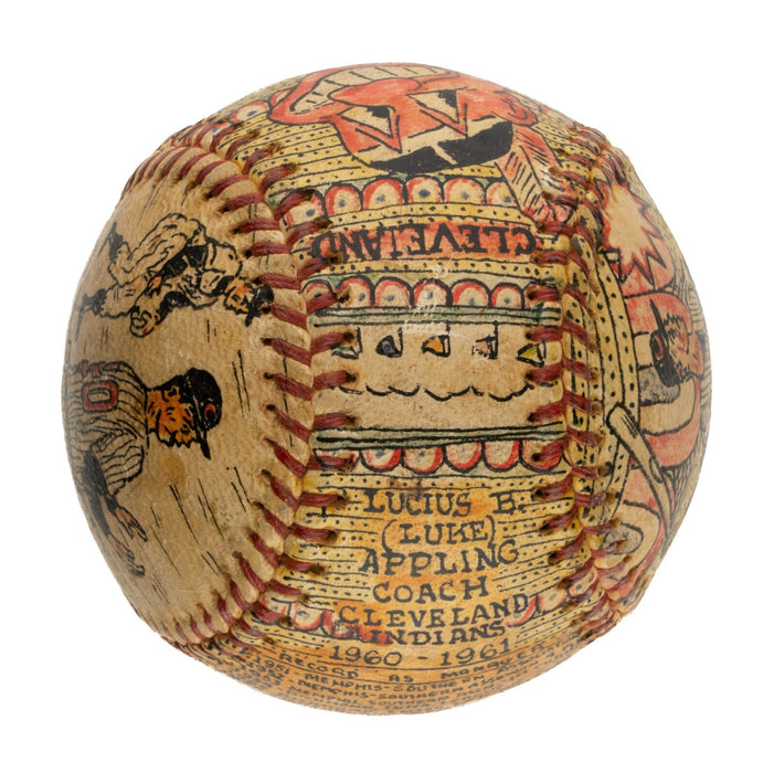 Beautiful Luke Appling Hand Painted George Sosnak Folk Art Signed Baseball