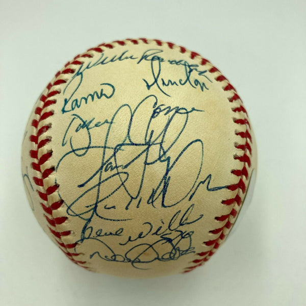 1999 Yankees Team Signed World Series Baseball Derek Jeter Mariano Rivera JSA