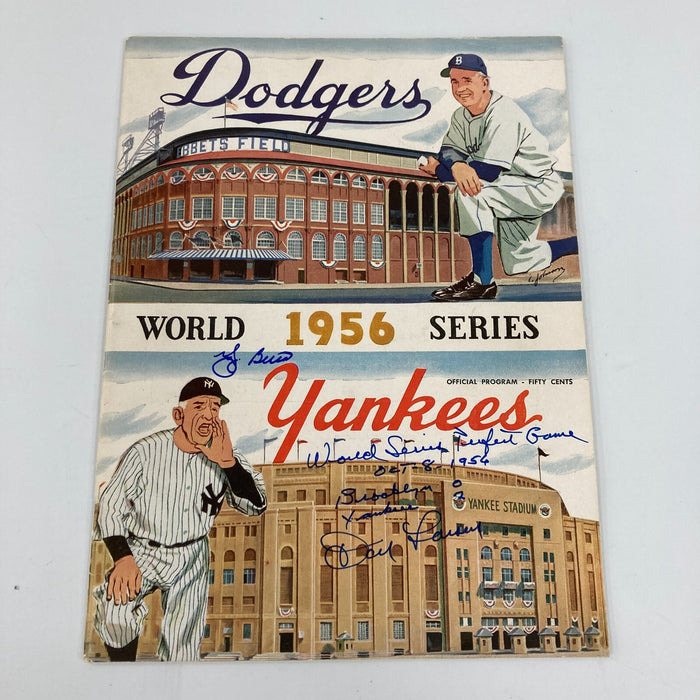 The Finest 1956 World Series Yankees Dodgers Signed Program Mantle Koufax JSA