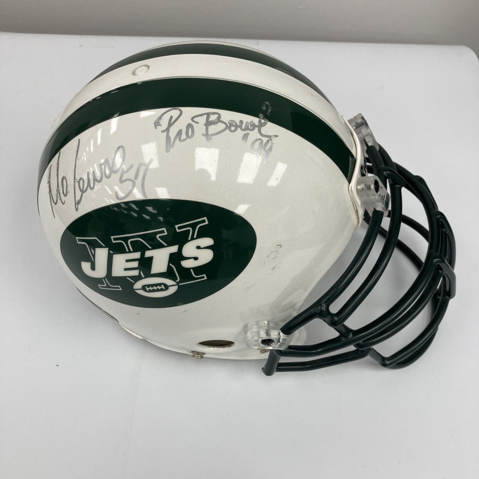 Mo Lewis 1999 Pro Bowl Signed Game Used New York Jets Helmet JSA COA — Showpieces Sports