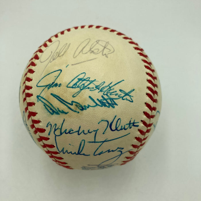 1977 NY Yankees World Series Champs Team Signed Baseball Thurman Munson JSA COA