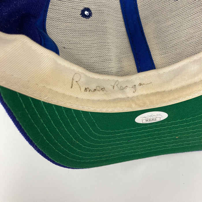 President Ronald Reagan Signed 1980's Los Angeles Dodgers Baseball Hat JSA COA
