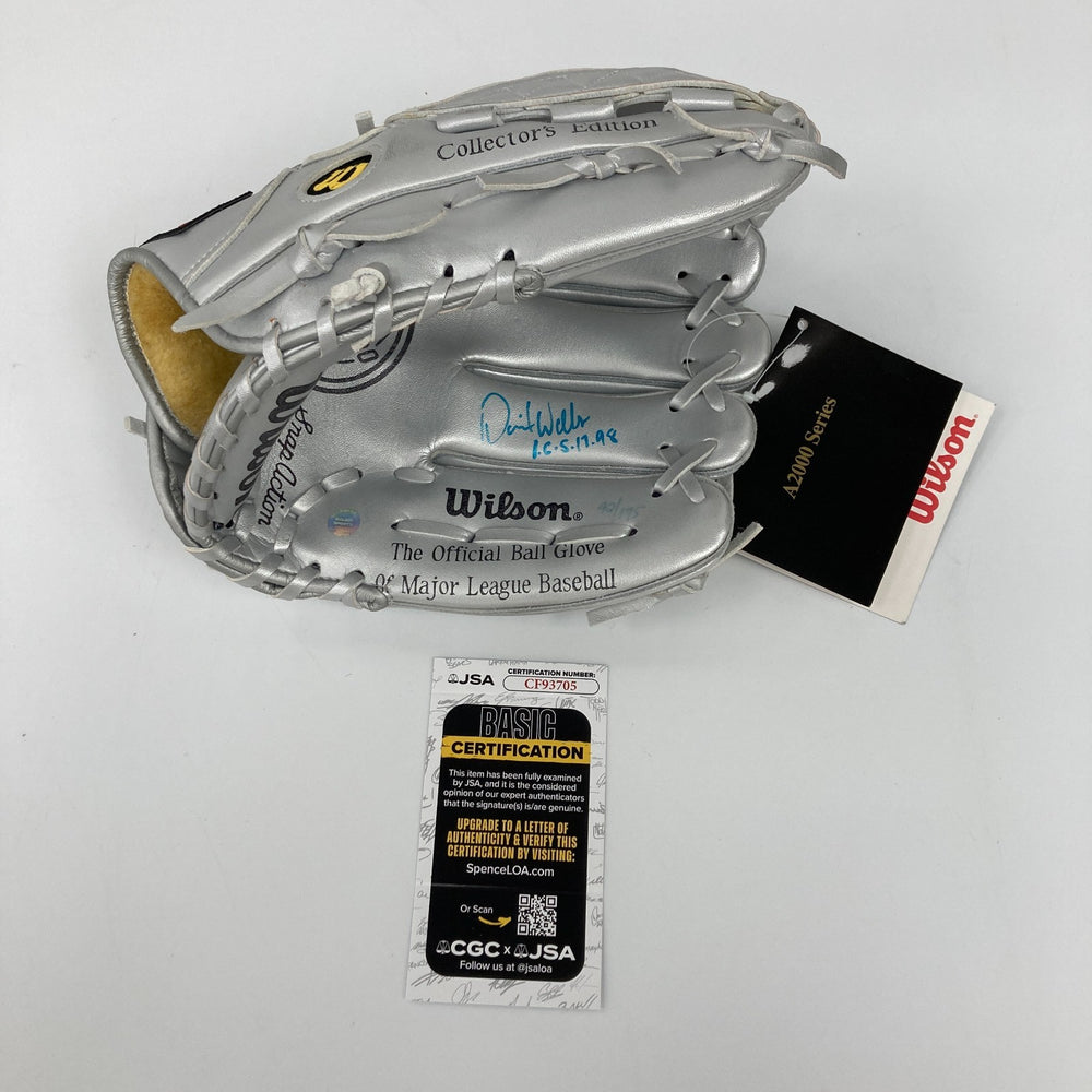 David Wells 1998 Perfect Game Signed Wilson Baseball Glove JSA COA