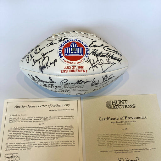 1991 Football Hall of Fame Enshrinement Signed Football 31 Sigs JSA COA