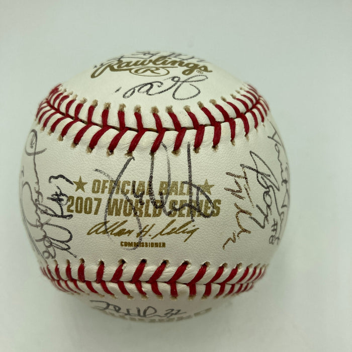 Rare 2007 Colorado Rockies NL Champs Team Signed World Series Baseball JSA COA