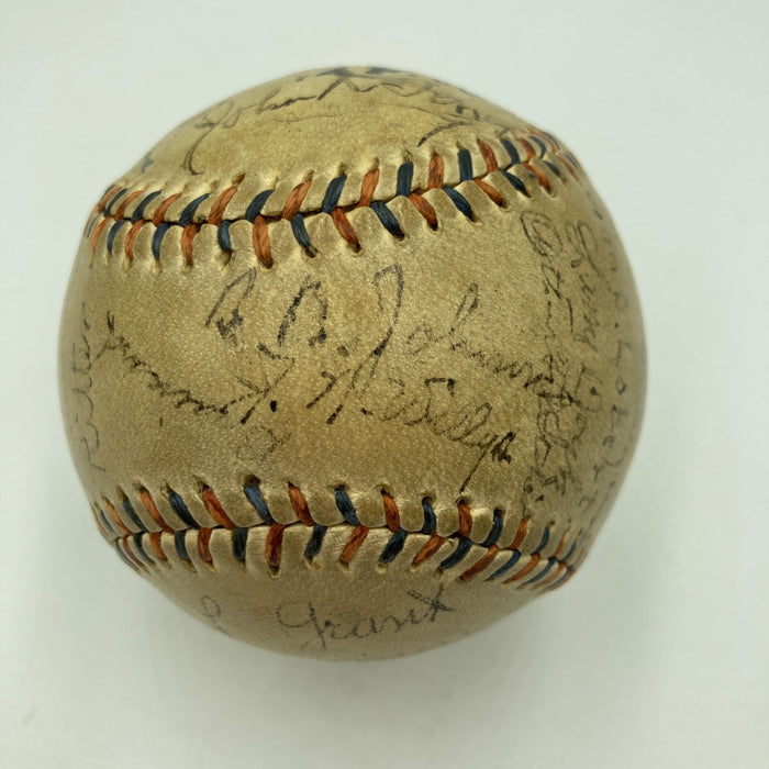 Christy Mathewson Babe Ruth Ty Cobb Ban Johnson Signed 1915 AL Baseball PSA DNA