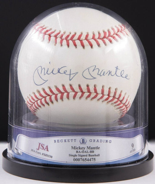 Beautiful Mickey Mantle Signed American League Baseball JSA Graded MINT 9