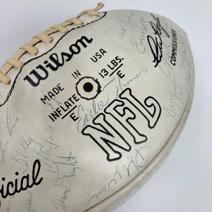 Joe Namath 1974 New York Jets Team Signed Vintage Wilson NFL Football JSA COA