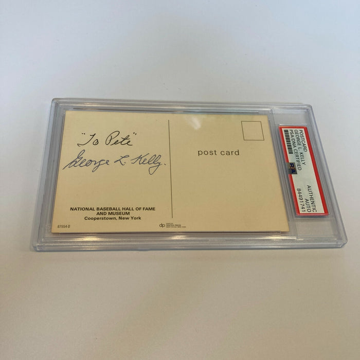George Kelly Signed Autographed Hall Of Fame Plaque Postcard Photo PSA DNA