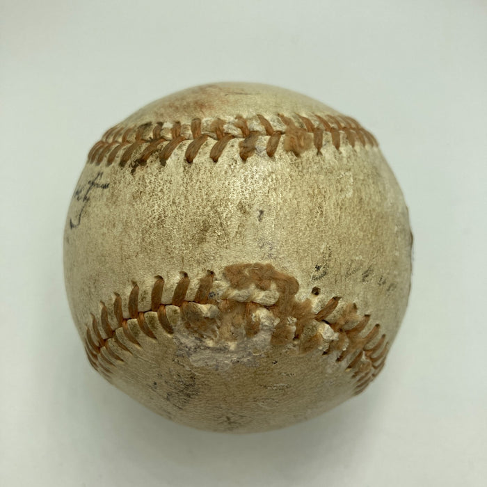 Larry Goetz Umpire Signed 1940's National League Frick  Game Used Baseball JSA