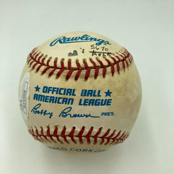 Jim Brown Signed Official American League Baseball JSA COA