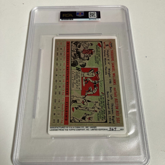 Beautiful 1956 Topps Ted Williams Signed Large Porcelain Card PSA DNA COA