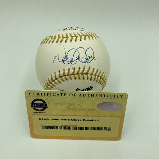 Mint Derek Jeter Signed Rawlings Official Gold Glove Baseball Steiner COA