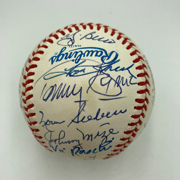 Mickey Mantle New York Yankees HOF Legends Multi Signed Baseball 28 Sigs JSA COA