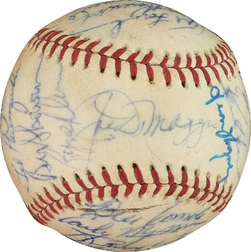 Joe Dimaggio 1976 Old Timers Multi Signed Game Used American League Baseball PSA