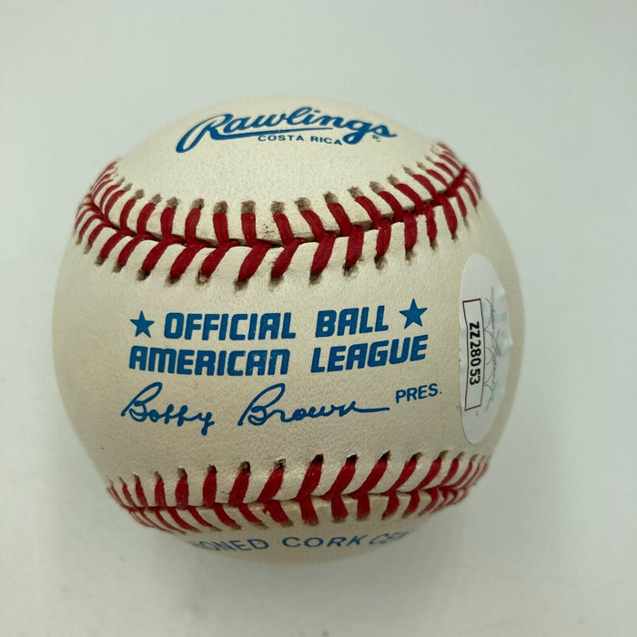 Mint Joe Dimaggio Signed Official American League Baseball JSA COA