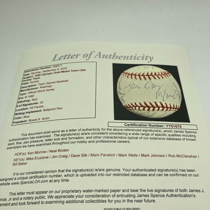 1980 Miracle On Ice Team USA Olympics Hockey Signed Baseball JSA COA