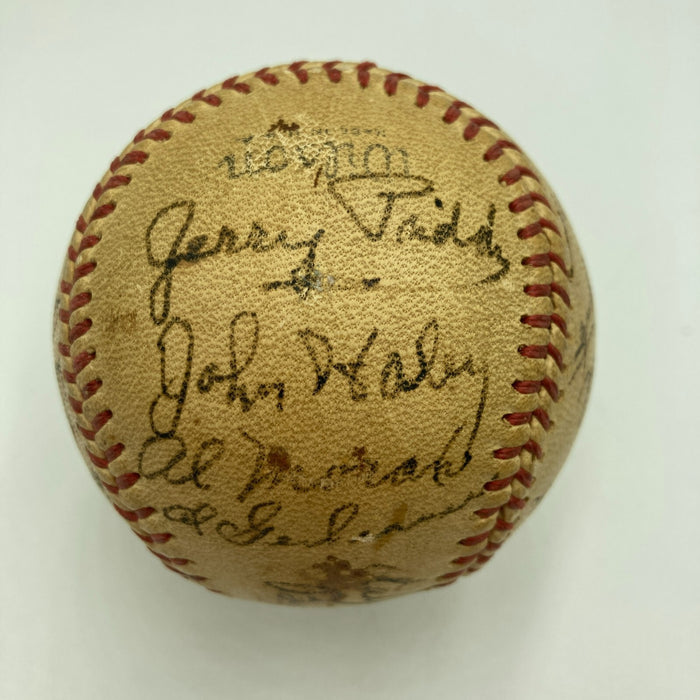 Phil Rizzuto 1940 Kansas City Blues Rookie Minor League Team Signed Baseball JSA