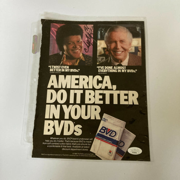 Chubby Checker Signed Autographed Underwear Ad Photo With JSA COA