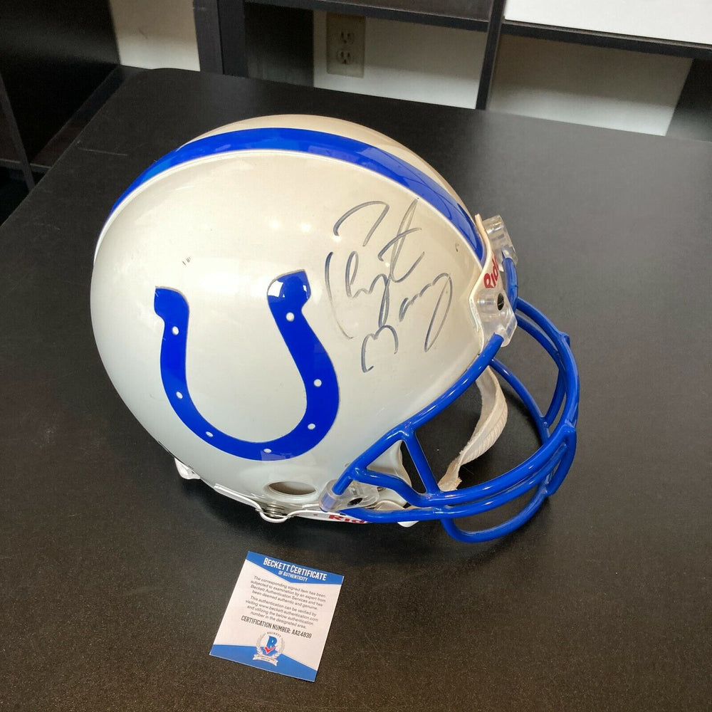 Peyton Manning Signed Full Size Authentic Indianapolis Colts Helmet Be — Showpieces Sports